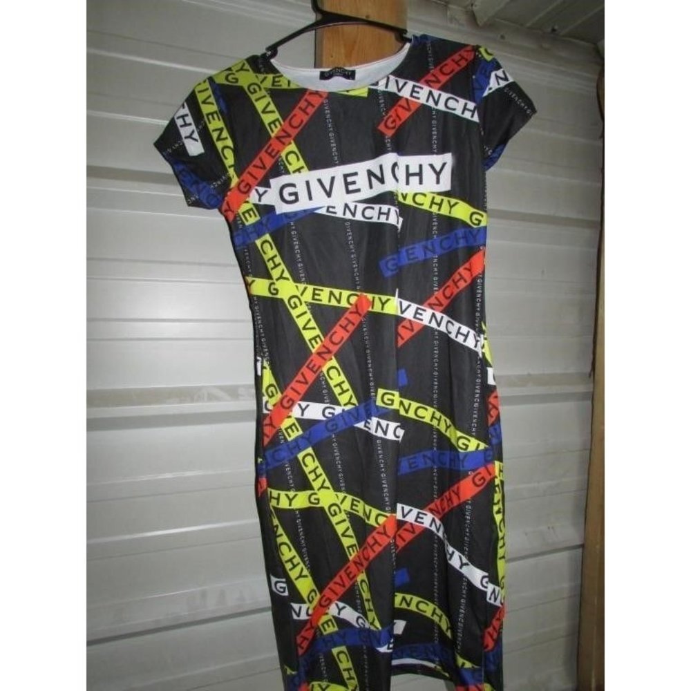 SOLD! Givenchy Short Sleeve Mini Dress With Allover Logo Size Large - Picture 6 of 6